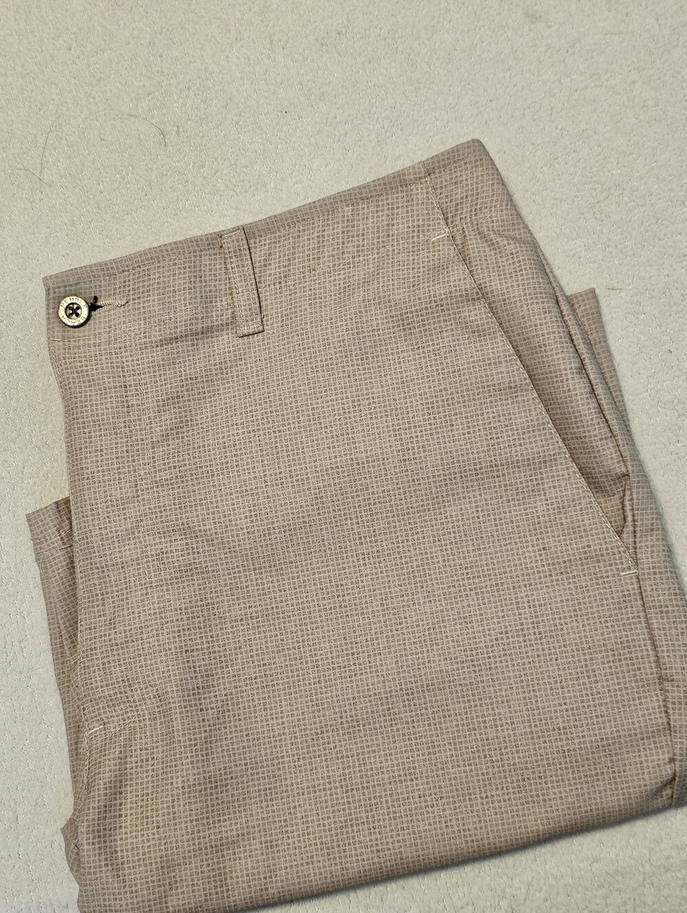 Pebble Beach 36 Beige Shorts Golf Walking Casual Performance Flat Front Outdoors
